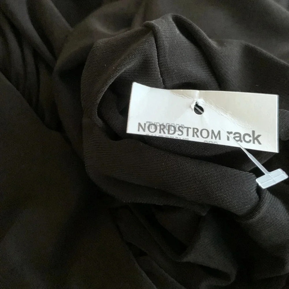 Eliza J Surplice Wrap Jersey V Neck Dress Black Size 2 NWT - Picture 9 of 13